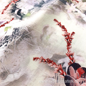 Chinese Wash Painting Rayon 45S Semi Digital Printing